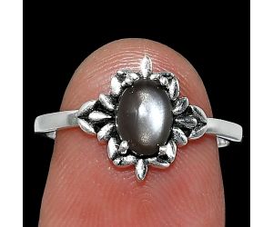Gray Moonstone Ring size-7 SDR241757 R-1721, 7x5 mm