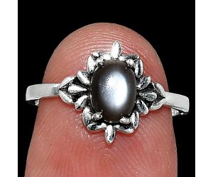 Gray Moonstone Ring size-6 SDR241758 R-1721, 7x5 mm