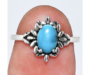 Natural Turquoise Morenci Mine Ring size-5 SDR241775 R-1721, 7x5 mm