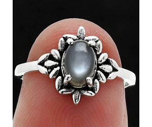 Gray Moonstone Ring size-5 SDR241783 R-1721, 7x5 mm