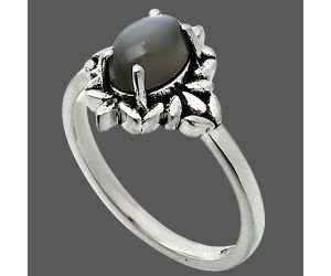 Gray Moonstone Ring size-5 SDR241783 R-1721, 7x5 mm