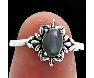 Gray Moonstone Ring size-6 SDR241784 R-1721, 7x5 mm