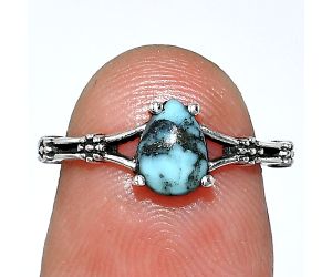 Natural Turquoise Morenci Mine Ring size-5 SDR241808 R-1720, 7x5 mm