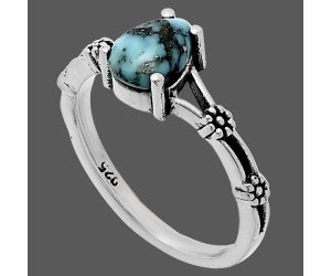 Natural Turquoise Morenci Mine Ring size-5 SDR241808 R-1720, 7x5 mm