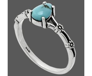 Natural Rare Turquoise Nevada Aztec Mt Ring size-8 SDR241810 R-1720, 7x5 mm