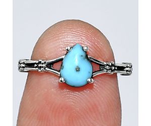 Natural Turquoise Morenci Mine Ring size-5 SDR241822 R-1720, 7x5 mm