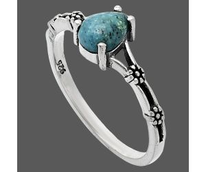 Natural Turquoise Morenci Mine Ring size-8 SDR241836 R-1720, 7x5 mm