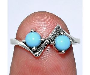 Sleeping Beauty Turquoise Ring size-5 SDR241888 R-1184, 4x4 mm