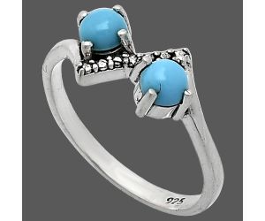 Sleeping Beauty Turquoise Ring size-6 SDR241889 R-1184, 4x4 mm