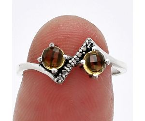 Citrine Checker Ring size-7 SDR241908 R-1184, 4x4 mm