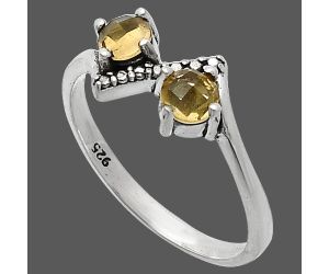 Citrine Checker Ring size-7 SDR241908 R-1184, 4x4 mm