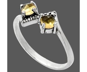 Citrine Checker Ring size-7 SDR241910 R-1184, 4x4 mm