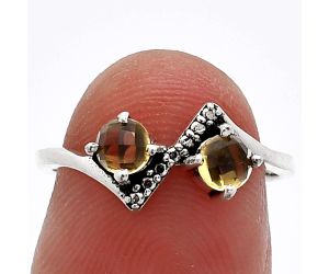 Citrine Checker Ring size-6 SDR241912 R-1184, 4x4 mm