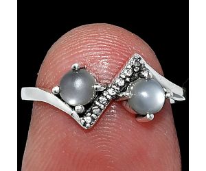Gray Moonstone Ring size-5 SDR241920 R-1184, 4x4 mm