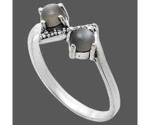 Gray Moonstone Ring size-7 SDR241921 R-1184, 4x4 mm