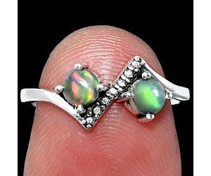 Ethiopian Opal Ring size-6 SDR241926 R-1184, 4x4 mm