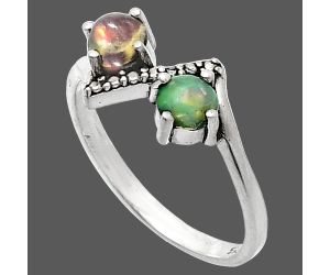 Ethiopian Opal Ring size-5 SDR241938 R-1184, 4x4 mm