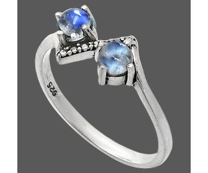 Rainbow Moonstone Ring size-8 SDR241942 R-1184, 4x4 mm