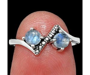 Rainbow Moonstone Ring size-6 SDR241943 R-1184, 4x4 mm