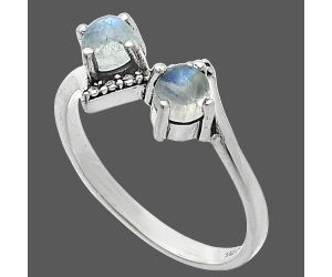 Rainbow Moonstone Ring size-6 SDR241943 R-1184, 4x4 mm