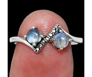 Rainbow Moonstone Ring size-8 SDR241944 R-1184, 4x4 mm