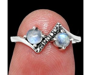 Rainbow Moonstone Ring size-6 SDR241945 R-1184, 4x4 mm