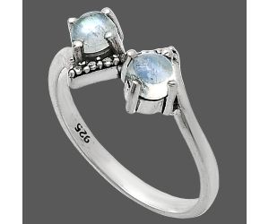 Rainbow Moonstone Ring size-6 SDR241945 R-1184, 4x4 mm