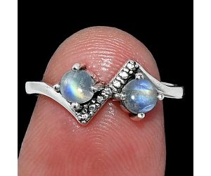 Rainbow Moonstone Ring size-6 SDR241946 R-1184, 4x4 mm