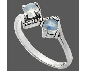 Rainbow Moonstone Ring size-6 SDR241946 R-1184, 4x4 mm