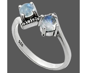 Rainbow Moonstone Ring size-5 SDR241948 R-1184, 4x4 mm