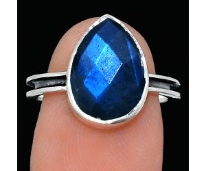 Blue Labradorite Checker Ring size-7 SDR241961 R-1056, 10x14 mm