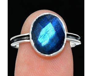 Blue Labradorite Checker Ring size-7.5 SDR241962 R-1056, 10x12 mm