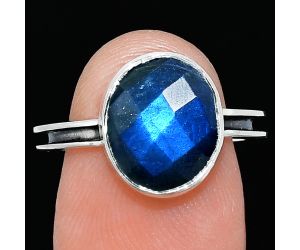 Blue Labradorite Checker Ring size-7.5 SDR241964 R-1056, 10x12 mm