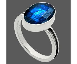 Blue Labradorite Checker Ring size-8.5 SDR241969 R-1056, 10x14 mm