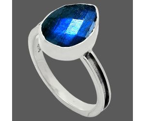 Blue Labradorite Checker Ring size-8.5 SDR241972 R-1056, 10x14 mm