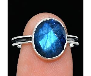 Blue Labradorite Checker Ring size-7 SDR241979 R-1056, 10x12 mm