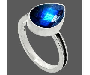 Blue Labradorite Checker Ring size-8.5 SDR241980 R-1056, 10x14 mm