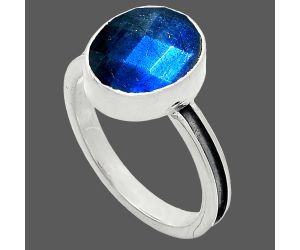 Blue Labradorite Checker Ring size-8 SDR241981 R-1056, 10x12 mm