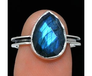 Blue Labradorite Checker Ring size-7.5 SDR241986 R-1056, 10x14 mm