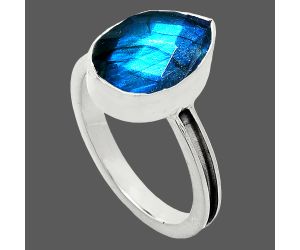 Blue Labradorite Checker Ring size-7.5 SDR241986 R-1056, 10x14 mm