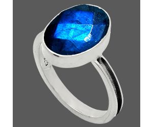 Blue Labradorite Checker Ring size-8.5 SDR241999 R-1056, 10x14 mm