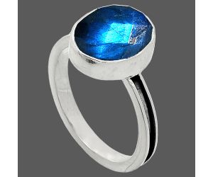 Blue Labradorite Checker Ring size-8 SDR242001 R-1056, 10x12 mm