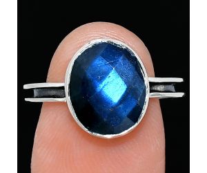 Blue Labradorite Checker Ring size-7.5 SDR242010 R-1056, 10x12 mm