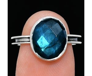 Blue Labradorite Checker Ring size-7.5 SDR242011 R-1056, 10x12 mm