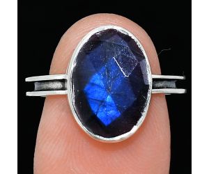 Blue Labradorite Checker Ring size-7 SDR242018 R-1056, 10x14 mm