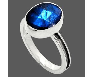 Blue Labradorite Checker Ring size-7.5 SDR242020 R-1056, 10x12 mm