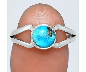 Kingman Turquoise With Pyrite Ring size-7.5 SDR242046 R-1505, 7x7 mm