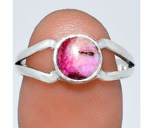 Kingman Pink Dahlia Turquoise Ring size-8 SDR242053 R-1505, 7x7 mm