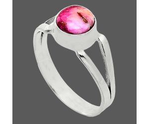 Kingman Pink Dahlia Turquoise Ring size-8 SDR242053 R-1505, 7x7 mm