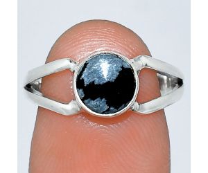 Snow Flake Obsidian Ring size-8 SDR242062 R-1505, 7x7 mm